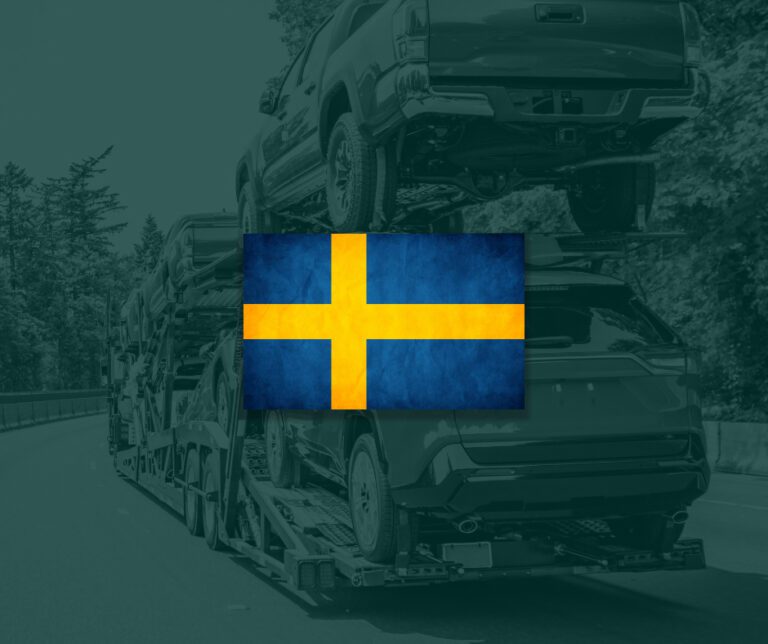 svensk flag foran bilimport